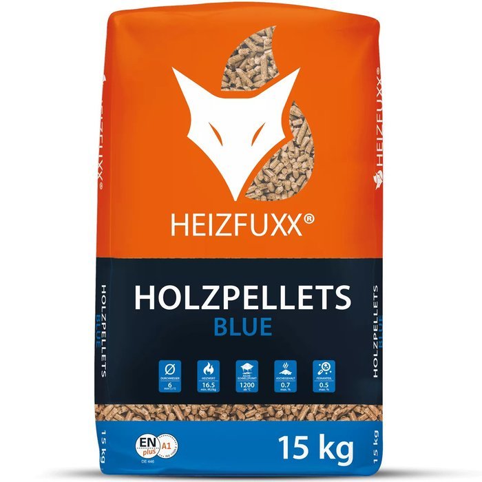 HEIZFUXX Holzpellets Blue 6mm ENplusA1, 65 x 15kg Palette