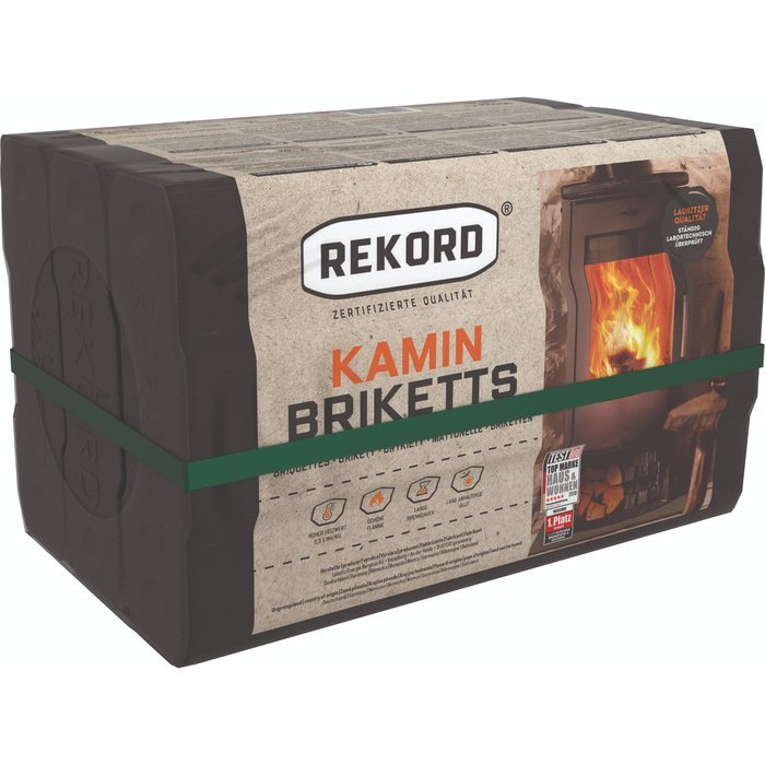 REKORD Braunkohlebriketts als Palette Folie (90 x 10 kg)