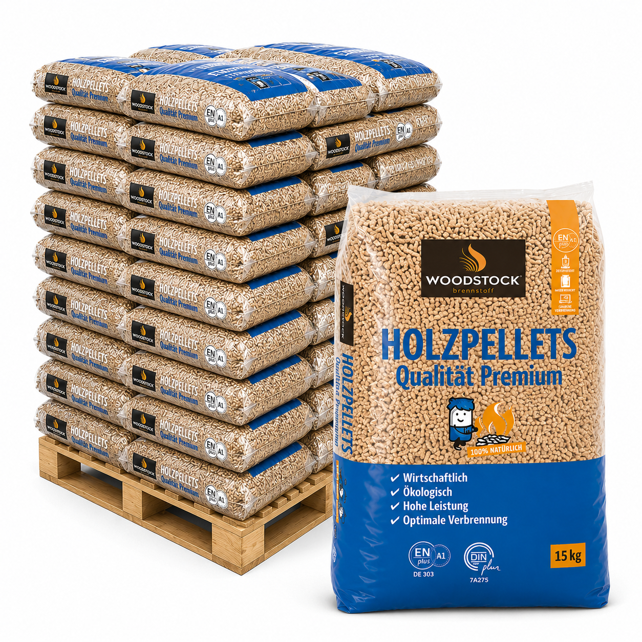 3 Paletten Pellets von WOODSTOCK