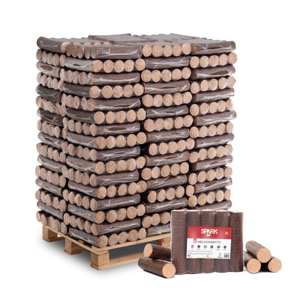 Spark Buchen-Kaminbriketts rund 960 kg auf Palette – Bild 1