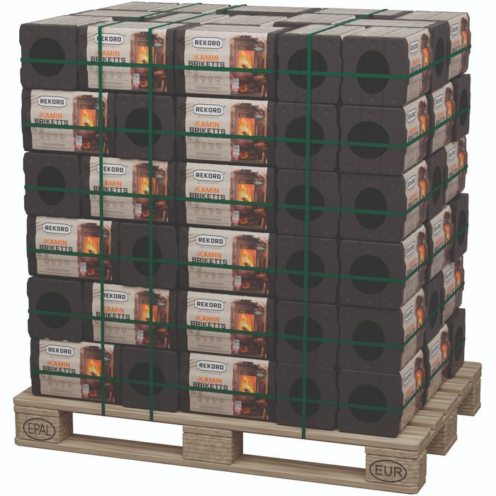 REKORD Braunkohlebriketts als Palette Folie (90 x 10 kg)