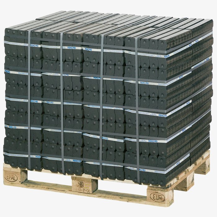 10 Paletten REKORD Braunkohlebriketts (40×25 kg) – Großvorrat 10 t