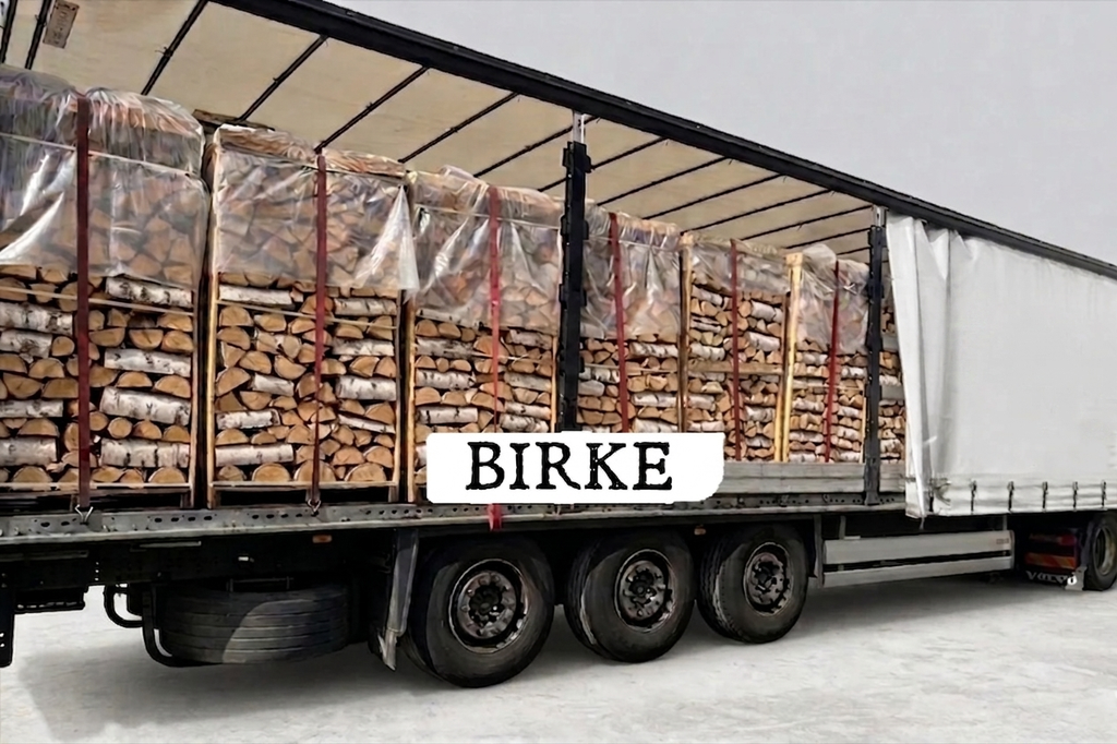 LKW-Ladung Brennholz - Birke - 30/33 cm - kammergetrocknet - 1,8 RM Paletten