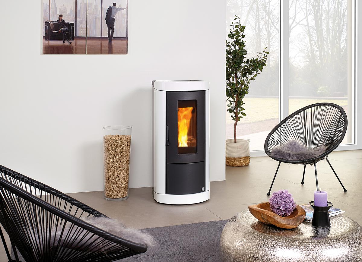 Pelletofen Ecomat 11 Ofenverkleidung bordeaux schwarz | schwarz | Bordeaux | 9
